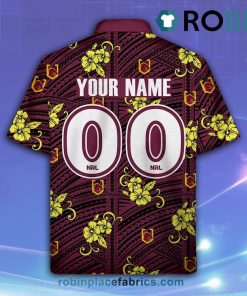 Personalise NRL Brisbane Broncos Tribal Hawaiian Shirt