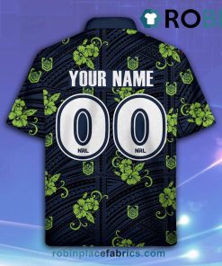 Personalise NRL Canberra Raiders Tribal Hawaiian Shirt