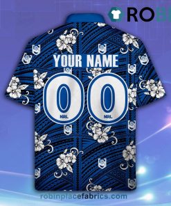 Personalise NRL Canterbury Bulldogs Tribal Hawaiian Shirt Personalise NRL Canterbury Bulldogs Tribal Hawaiian Shirt