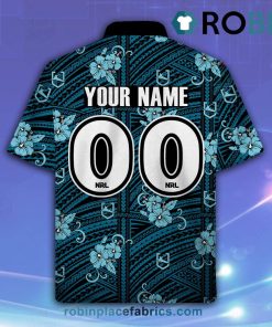 Personalise NRL Cronulla-Sutherland Sharks Tribal Hawaiian Shirt Personalise NRL Cronulla-Sutherland Sharks Tribal Hawaiian Shirt