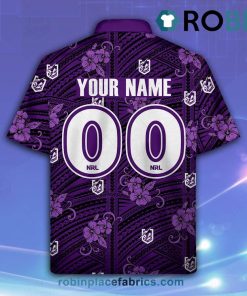 Personalise NRL Melbourne Storm Tribal Hawaiian Shirt