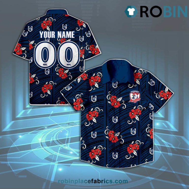 Personalise NRL Sydney Rooster Tribal Hawaiian Shirt