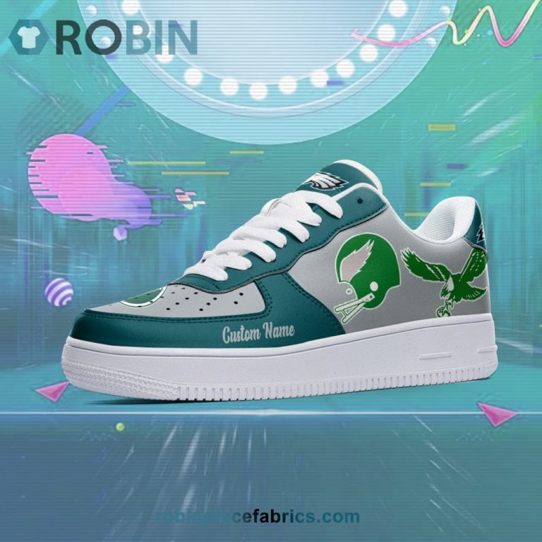 Philadelphia Eagles Mascot Logo NFL Custom Name Air Force 1 AF1 Shoes