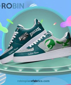 Philadelphia Eagles Mascot Logo NFL Custom Name Air Force 1 AF1 Shoes