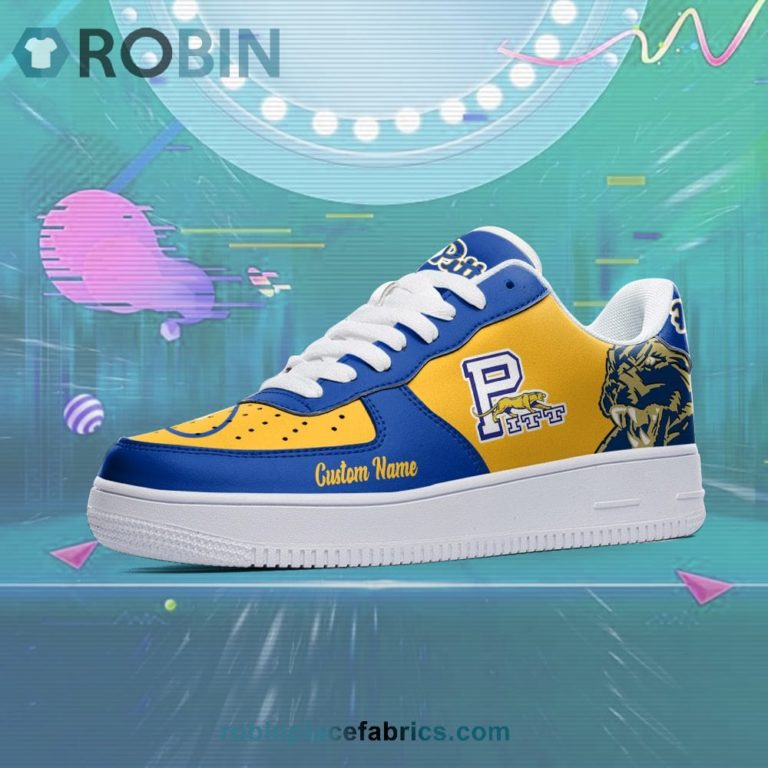 Pittsburgh Panthers Mascot Logo NCAA Custom Name Air Force 1 AF1 Shoes