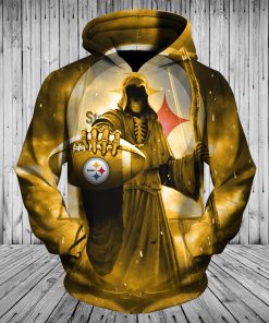 Pittsburgh Steelers Hoodies Men’s 3D Death Skull Hoodies