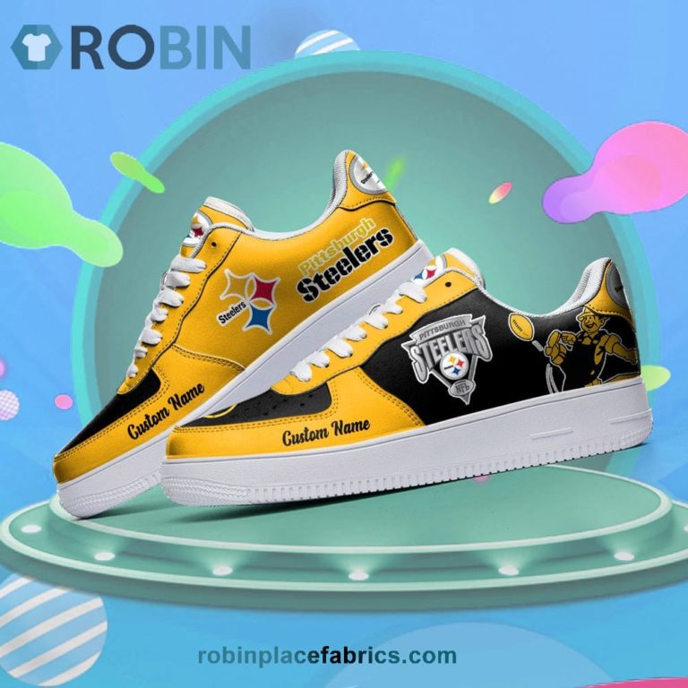 Pittsburgh Steelers Mascot Logo NFL Custom Name Air Force 1 AF1 Shoes ...