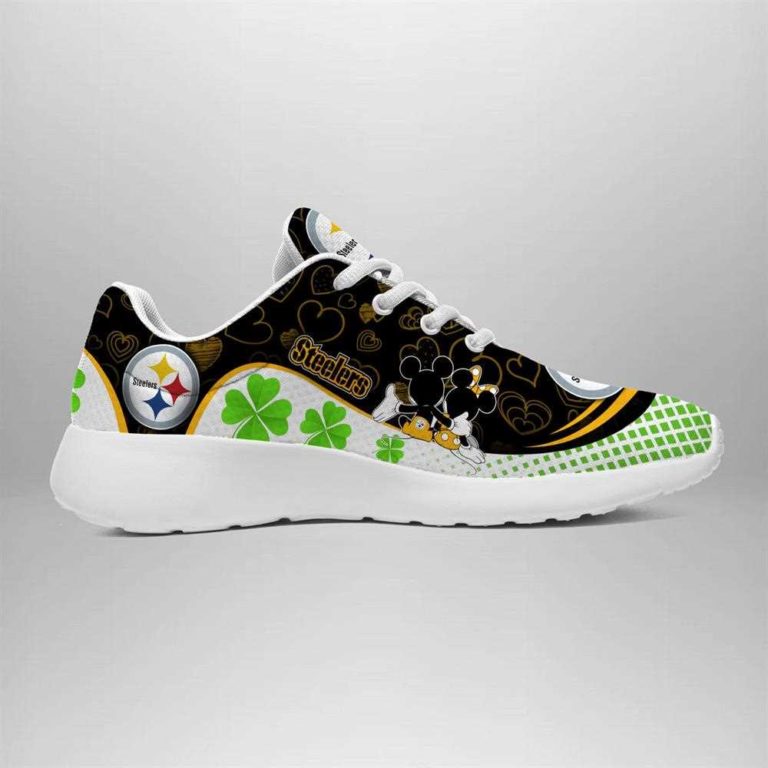 Pittsburgh Steelers Running Shoes Mickey Four Leaf Clovers