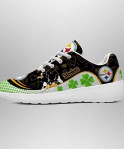 Pittsburgh Steelers Running Shoes Mickey Four Leaf Clovers