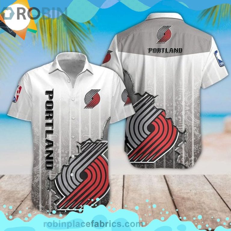 Portland Trail Blazers Nba Short Sleeve Button Down Hawaiian Shirt