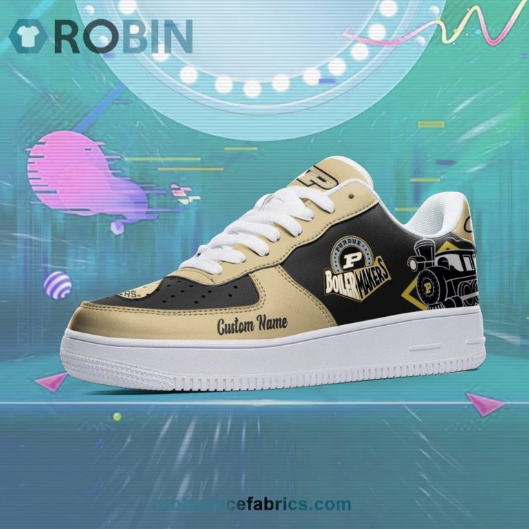 Purdue Boilermakers Mascot Logo NCAA Custom Name Air Force 1 AF1 Shoes