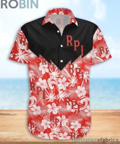 RPI Engineers NCAA Tropical Seamless Casual Button Down Shirts