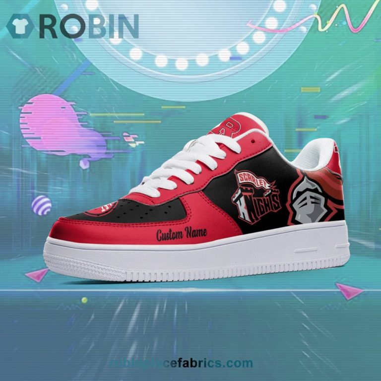 Rutgers Scarlet Knights Mascot Logo NCAA Custom Name Air Force 1 AF1 Shoes