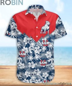 Samford Bulldogs NCAA Tropical Seamless Casual Button Down Shirts