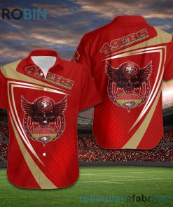 San Francisco 49ers NFL Skull American Football Short Sleeve Button Down Hawaiian Shirt