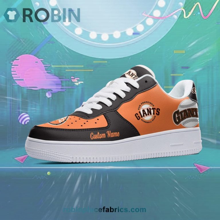 San Francisco Giants Mascot Logo MLB Custom Name Air Force 1 AF1 Shoes