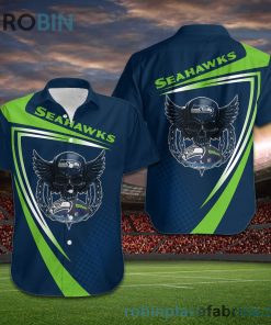 Seattle Seahawks NFL Skull American Football Short Sleeve Button Down Hawaiian Shirt