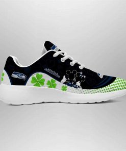 Seattle Seahawks Running Shoes Mickey Four Leaf Clovers