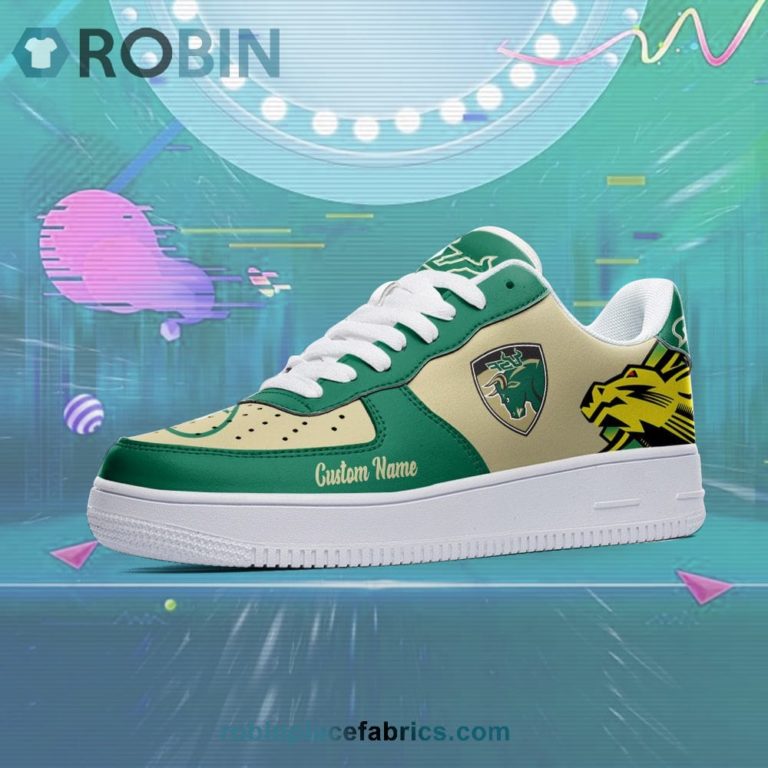 South Florida Bulls Mascot Logo NCAA Custom Name Air Force 1 AF1 Shoes
