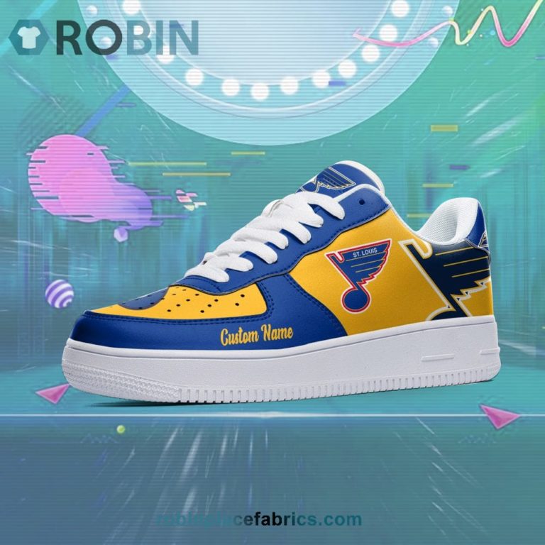 St Louis Blues Mascot Logo NHL Custom Name Air Force 1 AF1 Shoes