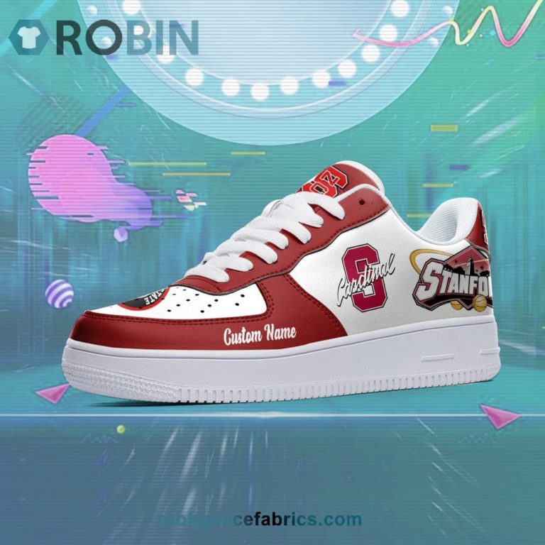 Stanford Cardinal Mascot Logo NCAA Custom Name Air Force 1 AF1 Shoes