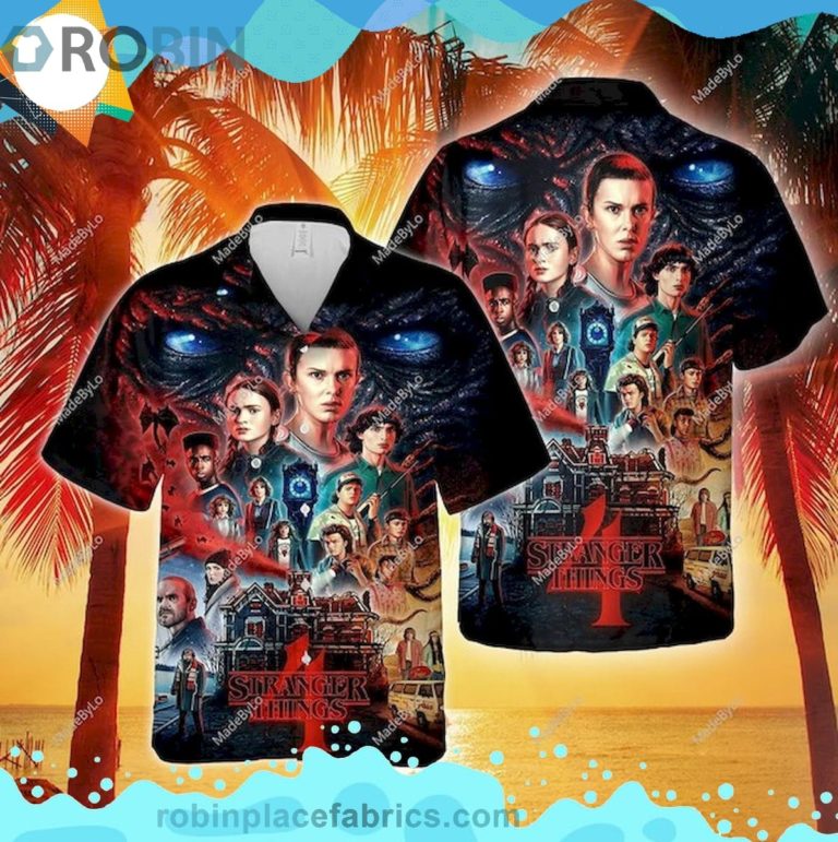 Stranger Things 4 Hellfire Club Short Sleeve Button Down Hawaiian Shirt