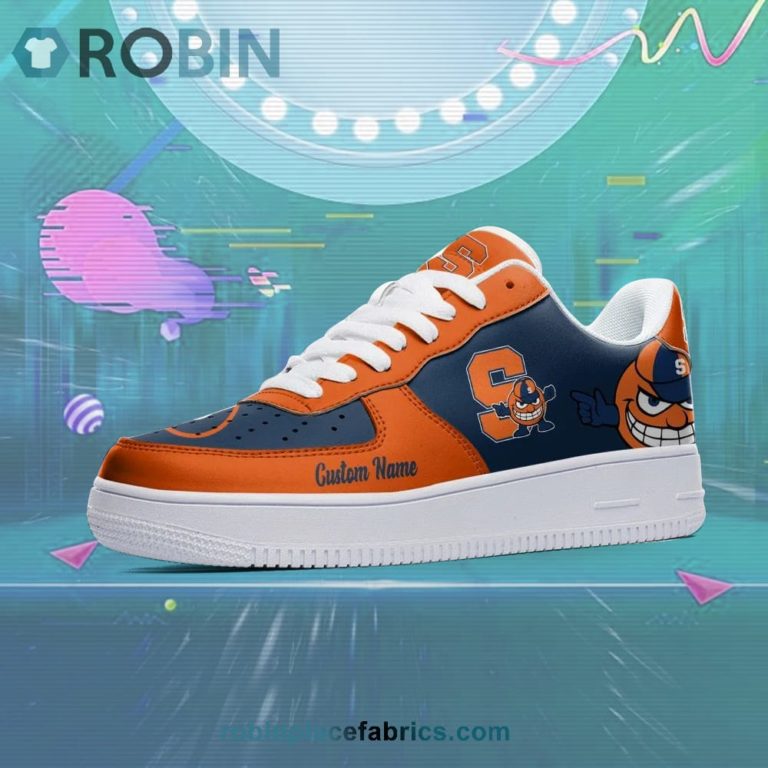 Syracuse Orange Mascot Logo NCAA Custom Name Air Force 1 AF1 Shoes