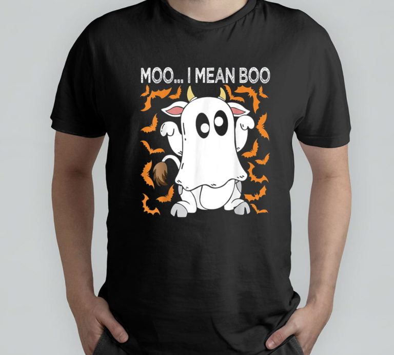 Moo I Mean Boo Halloween Ghost Cow Lover T-Shirt, Hoodie, Sweatshirt