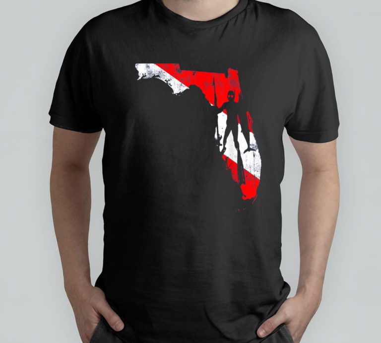 Spearfishing Freediving Florida Dive Flag Vintage Distressed T-Shirt, Hoodie, Sweatshirt