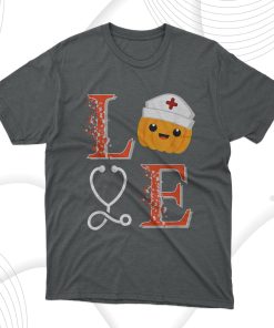Cute Love Nurse Halloween Pumpkin Fall Nurses Costume T-Shirt, Hoodie, Sweatshirt