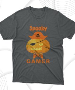 Spooky Gamer Pumpkin Pirate Halloween Video Gamer T-Shirt, Hoodie, Sweatshirt