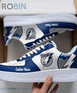 Tampa Bay Lightning Mascot Logo NHL Custom Name Air Force 1 AF1 Shoes