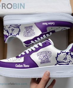 TCU Horned Frogs Mascot Logo NCAA Custom Name Air Force 1 AF1 Shoes
