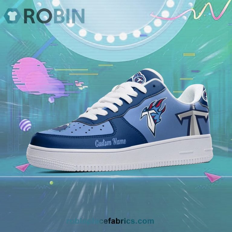 Tennessee Titans Mascot Logo NFL Custom Name Air Force 1 AF1 Shoes