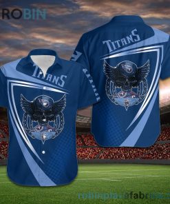Tennessee Titans NFL Skull American Football Short Sleeve Button Down Hawaiian Shirt
