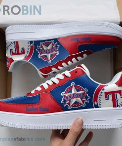 Texas Rangers Mascot Logo MLB Custom Name Air Force 1 AF1 Shoes