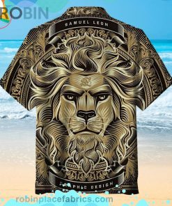 The Majestic Lion Short Sleeve Button Down Hawaiian Shirt The Majestic Lion Short Sleeve Button Down Hawaiian Shirt