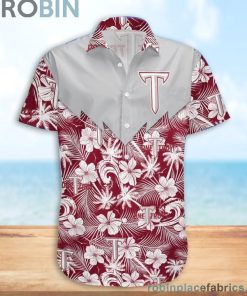 Troy Trojans NCAA Tropical Seamless Casual Button Down Shirts