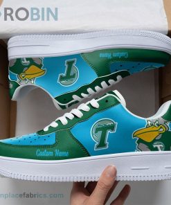 Tulane Green Wave Mascot Logo NCAA Custom Name Air Force 1 AF1 Shoes