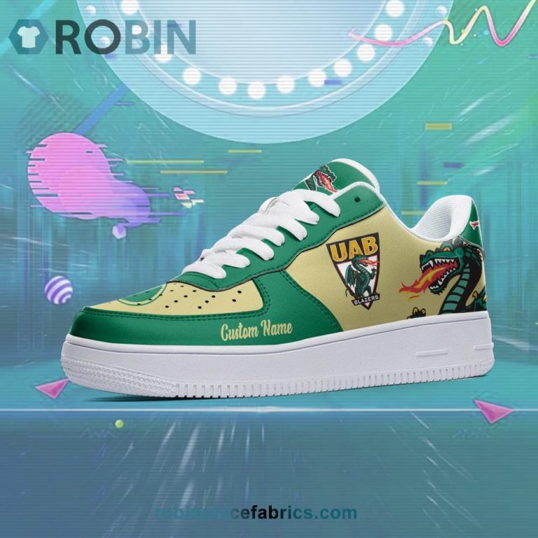 UAB Blazers Mascot Logo NCAA Custom Name Air Force 1 AF1 Shoes