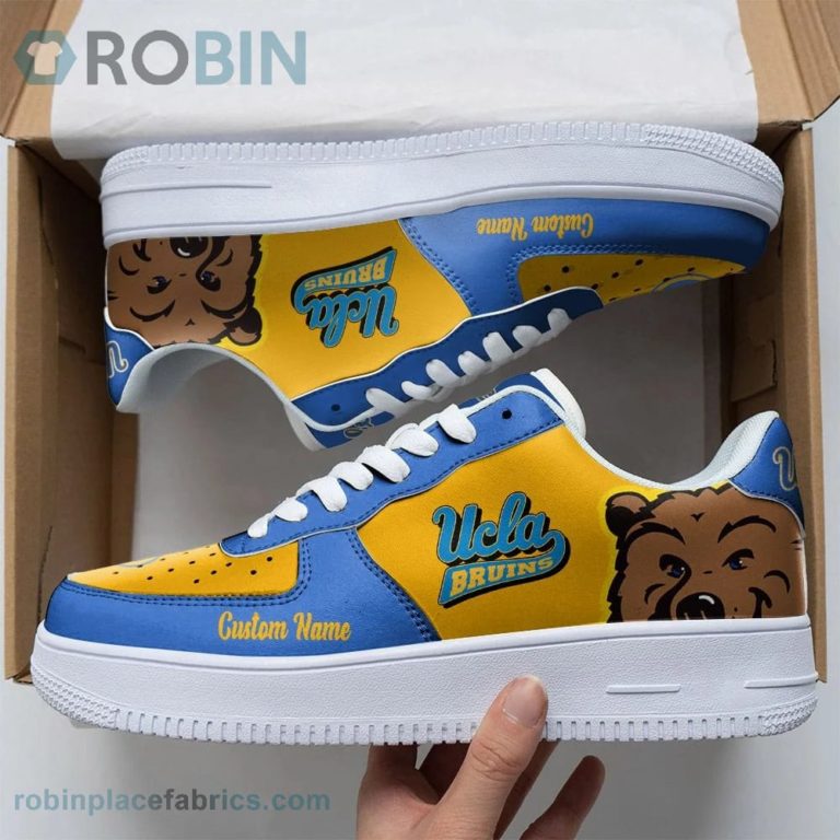 UCLA Bruins Mascot Logo NCAA Custom Name Air Force 1 AF1 Shoes