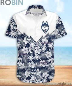 UConn Huskies NCAA Tropical Seamless Casual Button Down Shirts UConn Huskies NCAA Tropical Seamless Casual Button Down Shirts