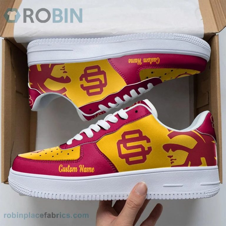 USC Trojans Mascot Logo NCAA Custom Name Air Force 1 AF1 Shoes