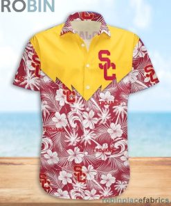 USC Trojans NCAA Tropical Seamless Casual Button Down Shirts