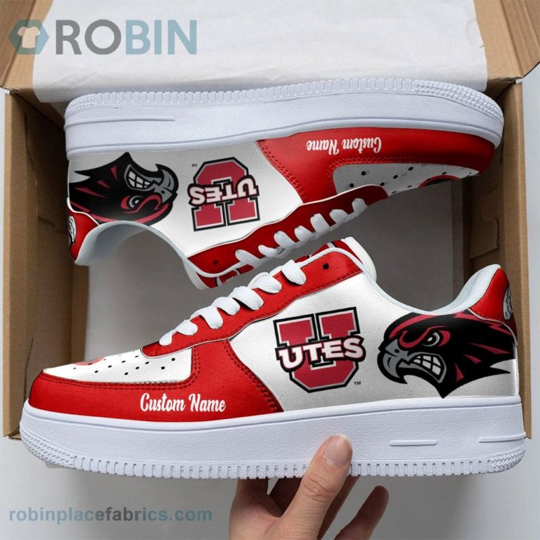 Utah Utes Mascot Logo NCAA Custom Name Air Force 1 AF1 Shoes