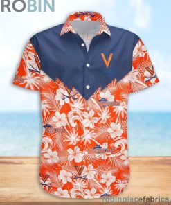 Virginia Cavaliers NCAA Tropical Seamless Casual Button Down Shirts Virginia Cavaliers NCAA Tropical Seamless Casual Button Down Shirts
