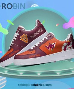 Virginia Tech Hokies Mascot Logo NCAA Custom Name Air Force 1 AF1 Shoes