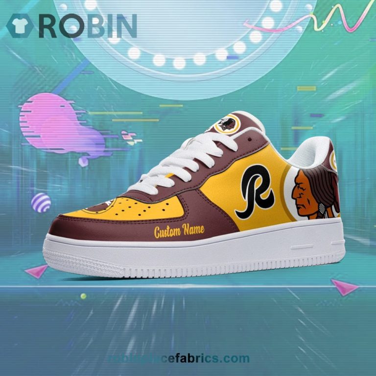 Washington Redskins Mascot Logo NFL Custom Name Air Force 1 AF1 Shoes