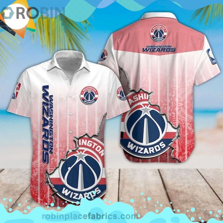 Washington Wizards Nba Short Sleeve Button Down Hawaiian Shirt