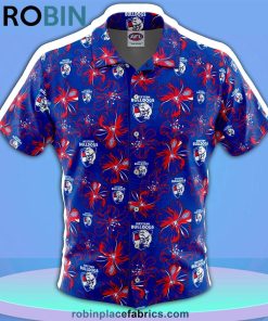 Western Bulldogs Floral Hawaiian Shirt Western Bulldogs Floral Hawaiian Shirt